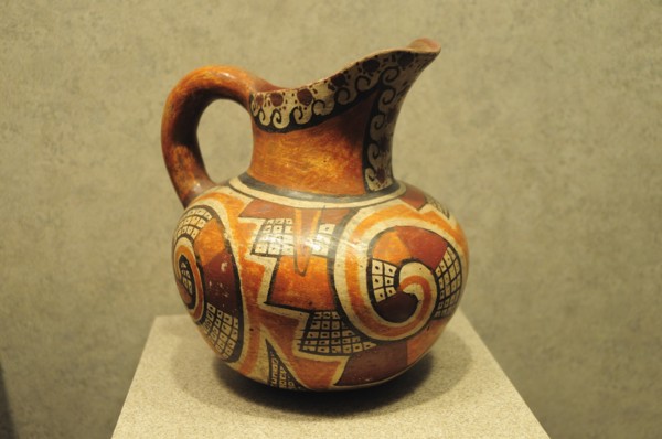 Mexico, Federal District, Mexico City, Museo Nacional de Antropologia Painted Mixteca ceramic jug
