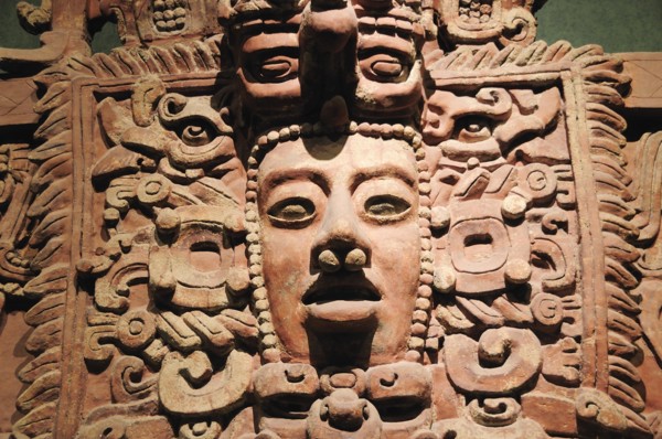 Mexico, Federal District, Mexico City, Museo Nacional Antropologia Detail of frieze fragment