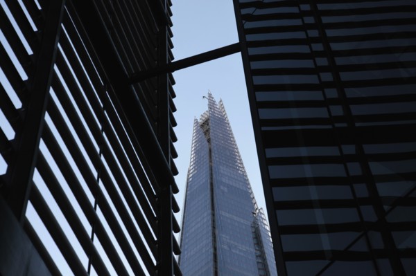 England, London, Southwark Southbank View toward the Shard Skyscraper deisgned by Renzo Piano in
