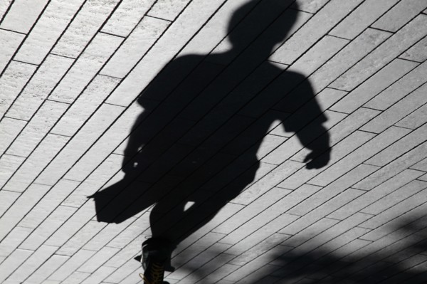 England, London, Southwark Shadows of commuters. Photo : Sean Aidan