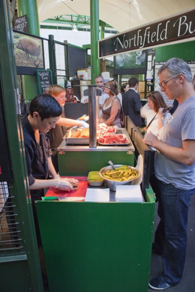 England, London, Borough Market Londons oldest fresh fruit and vegetable market stall selling salt