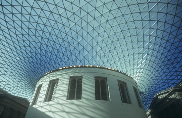 England, London, Interior of the Great Court and Reading Room domed roof designed by Sydney Smirke.