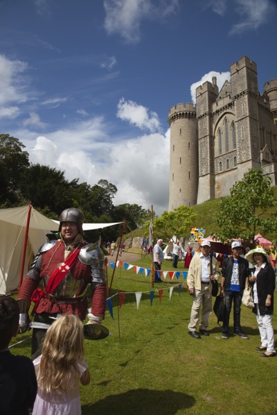England, West Sussex, Arundel, Jousting festival in the grounds of Arundel Castle. 
Photo Zhale