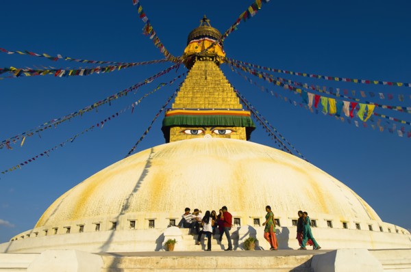 Nepal, Kathmandu, Boudnath Tibetan Buddhist Temple. 
Photo Nic I Anson / Eye Ubiquitous