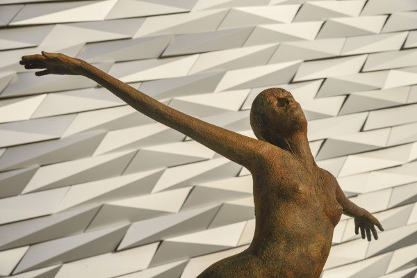 Ireland, North, Belfast, Titanic Quarter, Titanic Belfast Visitor Experience, 'Titanica' sculpture