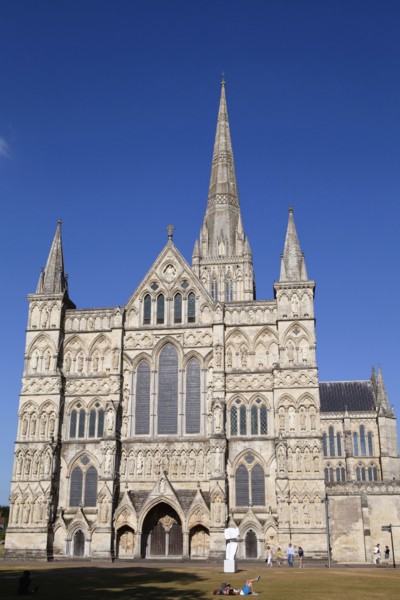 England, Wiltshire, Salisbury, Exterior of the Cathedral. 
Photo Bennett Dean