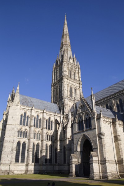 England, Wiltshire, Salisbury, Exterior of the Cathedral. 
Photo Bennett Dean