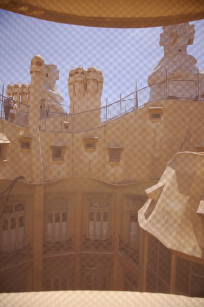 Spain, Catalonia, Barcelona, La Pedrera or Casa Mila on Passeig de Gracia, designed by Antoni