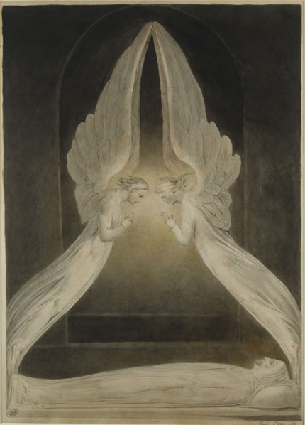 Blake, Le Christ dans le sépulcre, gardé par des anges