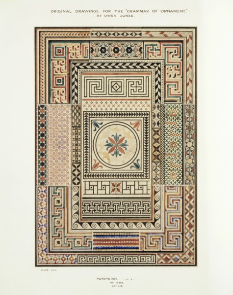 Jones, Grammar of Ornament : Pompéienne n°3 (planche XXV)