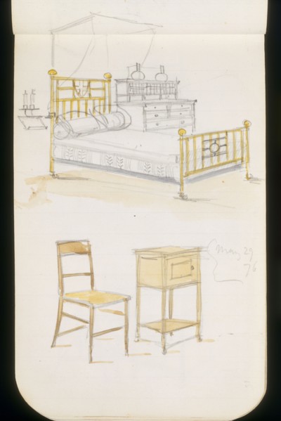 Godwin, Lit, chaise et cabinet