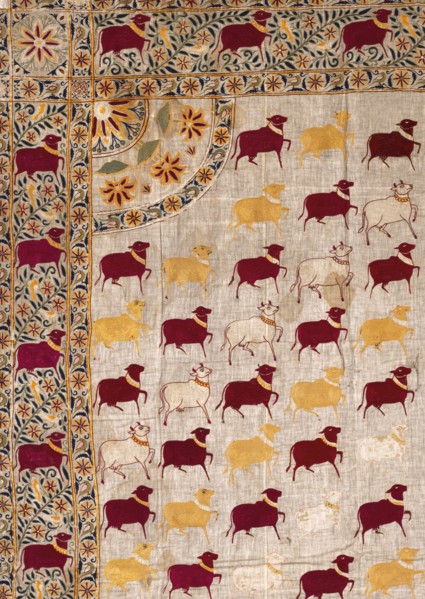 Tissu indien destiné à couvrir un châsse