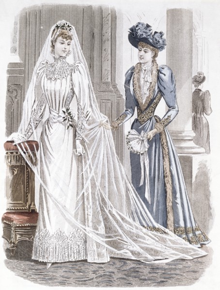 Bridal costume. Paris, France, late 19th century