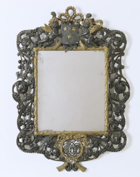 Mirror with the Hildyard family arms. England, 1677