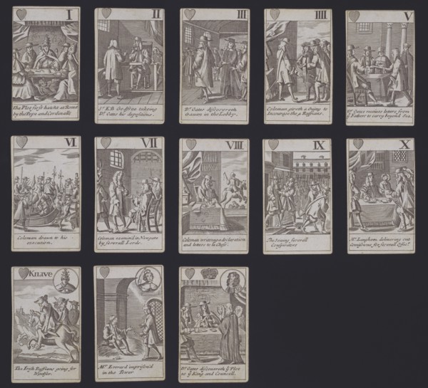 Playing Cards depicting The Popish Plot, by Francis Barlow. England, late 17th century