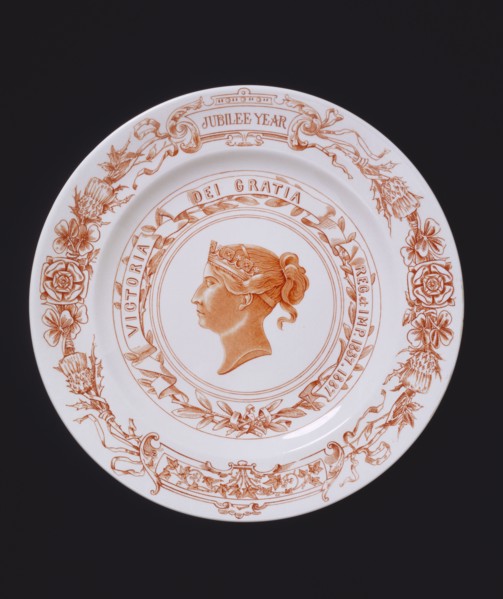 Victoria's Golden Jubilee Commemorative Plate. Worcester, England, 1887