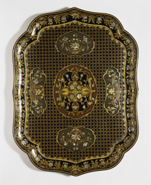 Tray, by Jennens & Bettridge. Birmingham, England, mid-19th century