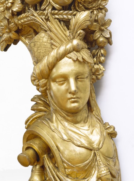 Mirror, detail, by Matthias Lock. London, England, mi-18th century