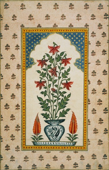 Flowers in a Blue and White Vase. Deccan Hyderabad, India, c.1750