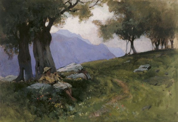 Hillside of Lake Garda, by George Petrie. England, 19th century