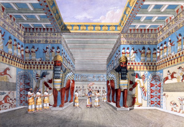 Reconstruction of the Throne Room, by Sir A.H. Layard. Middle East, mid-19th century