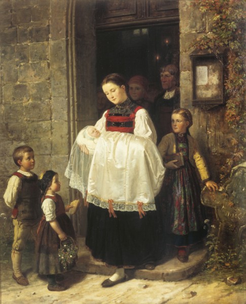 The Return from the Christening, by Hubert Salentin. Germany, 1859