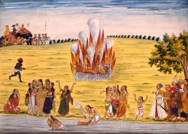 Sati ceremony. India, early 19th century