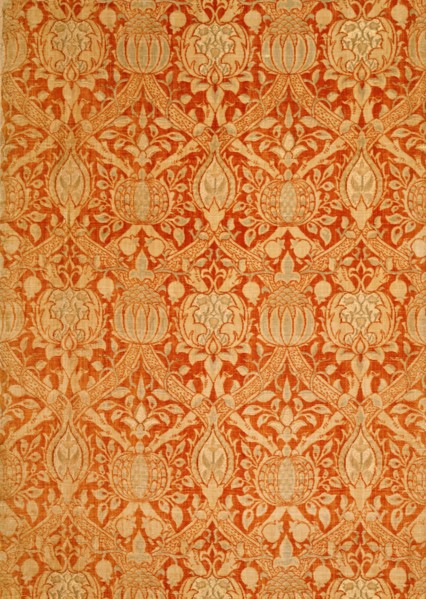 Granada furnishing fabric, by William Morris. London, England, 1884