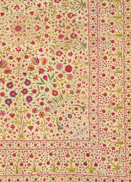 Floorspread, detail. India, 18th century