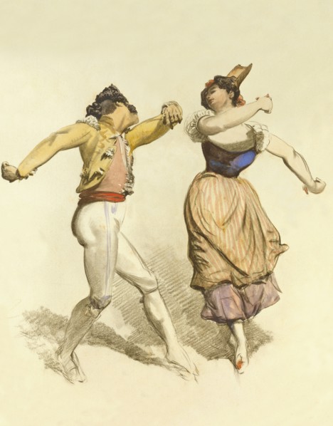 A Spanish Dance, by Thomas Miles Richardson. England, 19th century