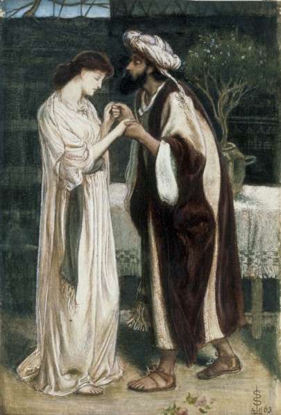 Isaac and Rebeccah, by Simeon Solomon. England, 19th century