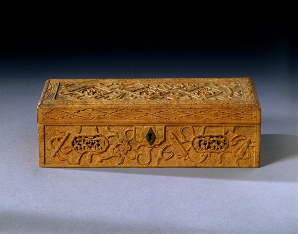 Box, by Bhowanis Hanker Hariuvlubb. Surat, India, mid-19th century
