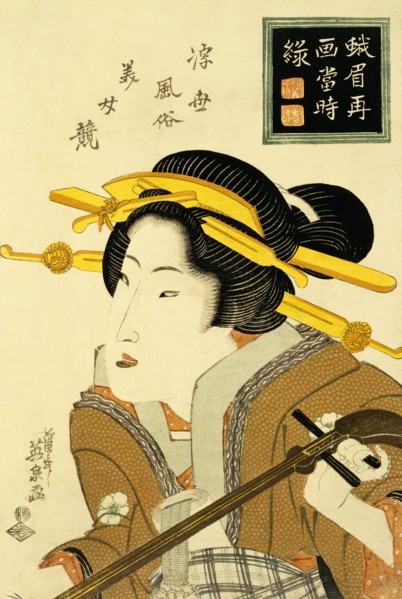 Beauty with beautiful eyebrows, by Keisai Eisen. Japan, 19th century
