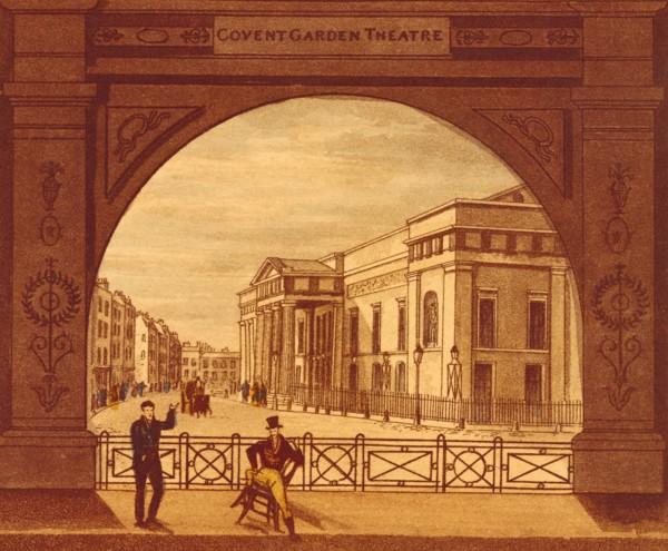 Covent Garden Theatre Exterior. England, 1820