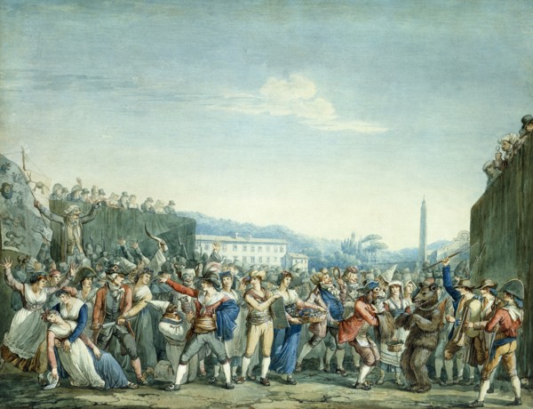 Carnival in Rome, by Bartolomeo Pinelli. Rome, Italy, 19th century