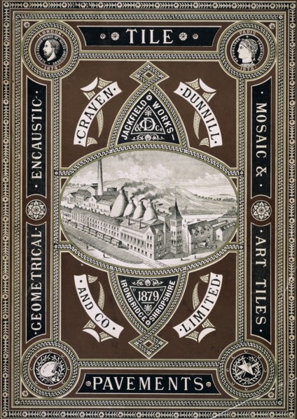 Catalogue cover of Tile Pavements, by Craven, Dunnill & Co. Leicester, England, 1879