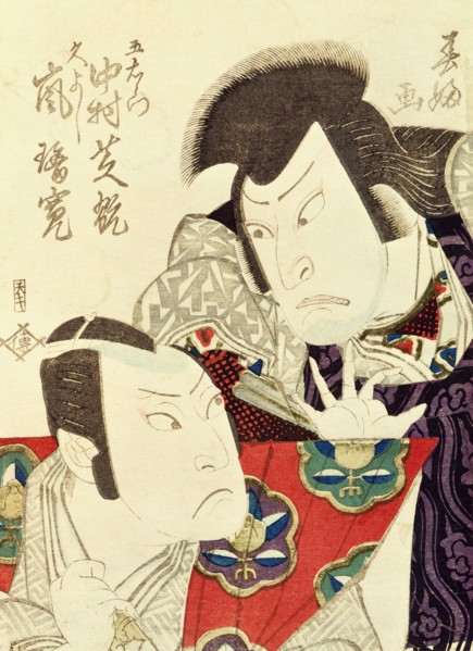The actors Arashi Rikan and Nakamura Shikan, by Shunko Hokushu. Japan, 19th century