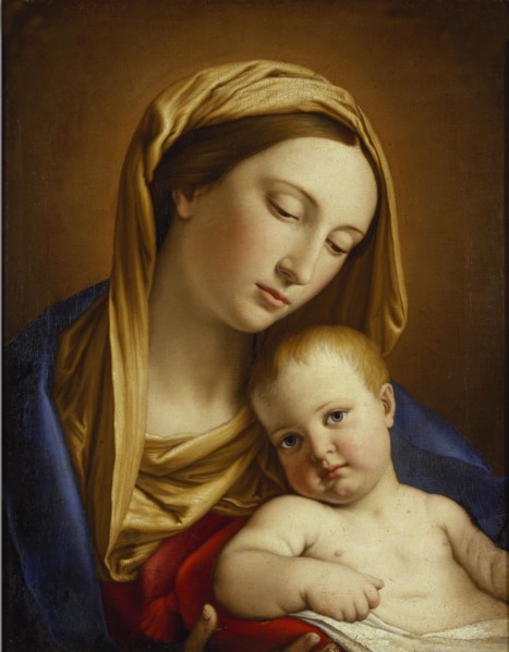 Virgin and Child, by Sassoferrato. Italy, 17th century
