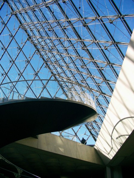 Detail of the Louvre Pyramid glass roof