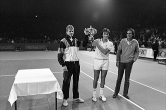 Stefan Edberg, Henri Leconte et Philippe Lavil, 1985