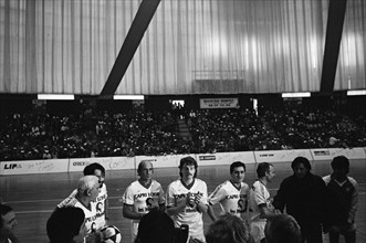 Match de football au bénéfice des Restaurants du Coeur, le 5 février 1986