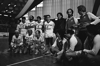 Match de football au bénéfice des Restaurants du Coeur, le 5 février 1986