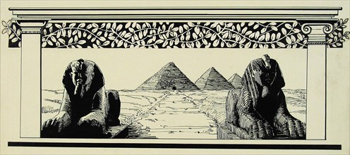 Sphinx and pyramids, Henri Tattegrain