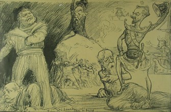 Anti-masonic drawing by C. Léandre