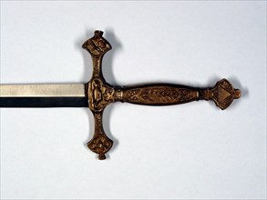 Epée maçonnique, lame en fer-blanc