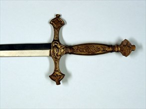 Epée maçonnique, lame en fer-blanc
