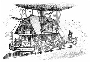 Aéro-chalet pour bains de mer, illustration de Robida