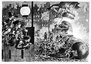 The revolution of 1953, illustration by Robida