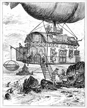 Aérochalet bourgeois aux bains de mer, illustration de Robida