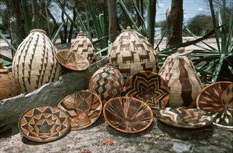 Display of Botswana Grass Baskets